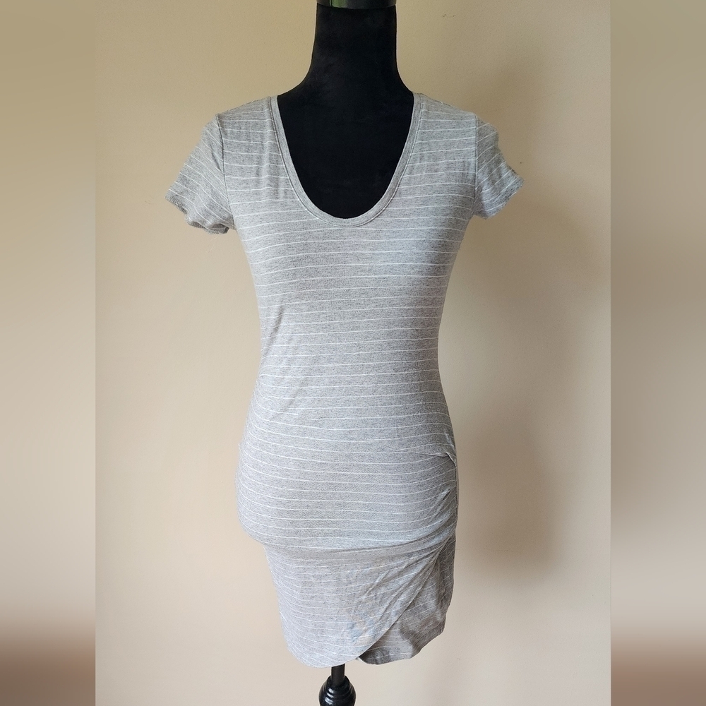 Athleta Casual Gray And White Striped Dress Women's Size XXS.
